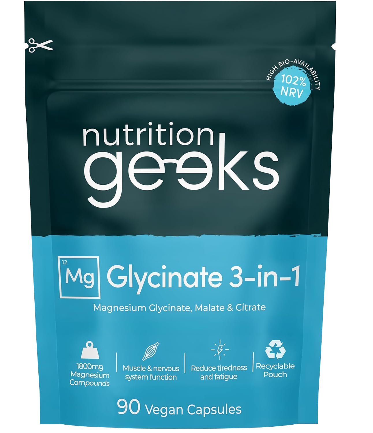 Nutrition Geeks Magnesium Glycinate 3-in-1